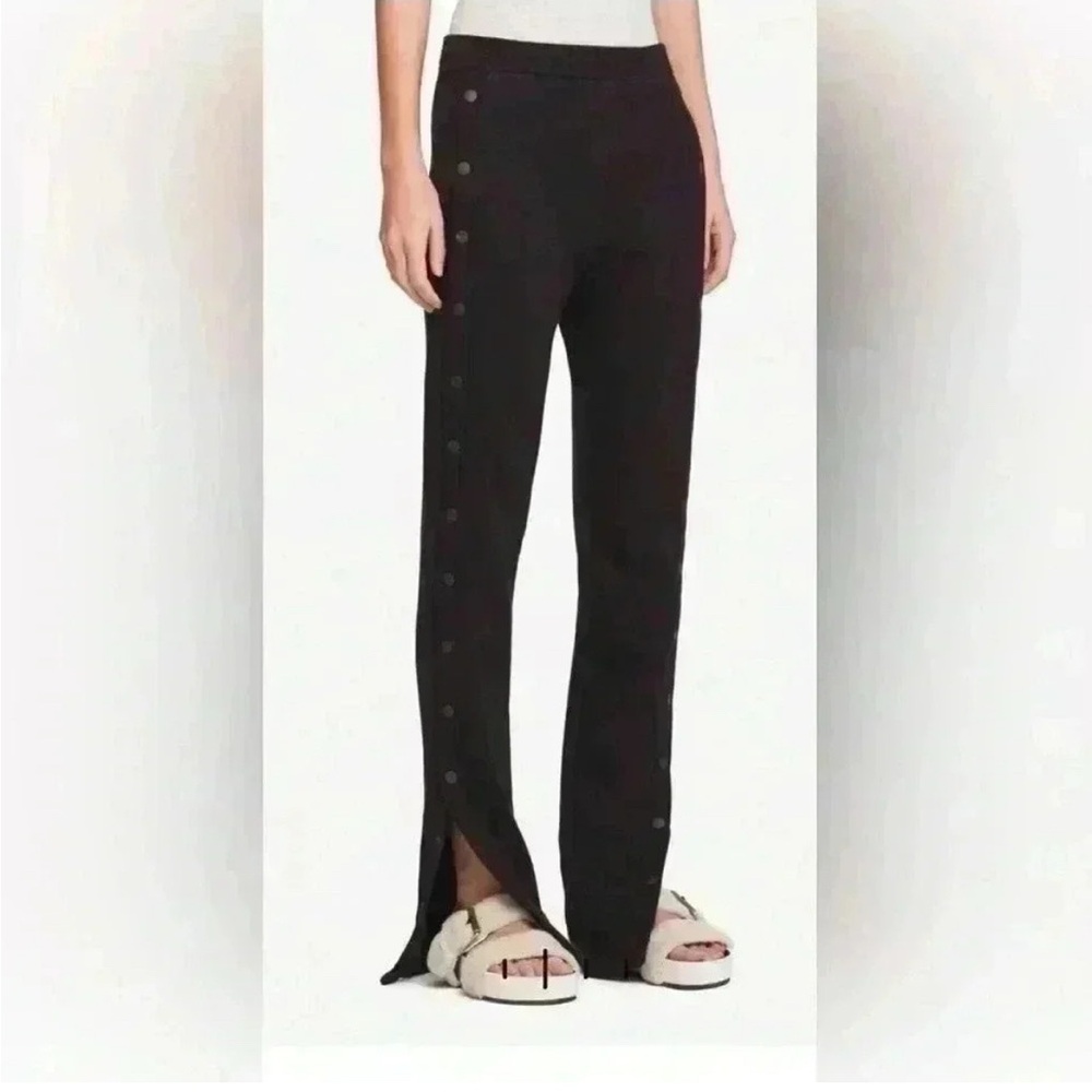rag & bone cotton Black Button-Accent Track Pants with buttons on side